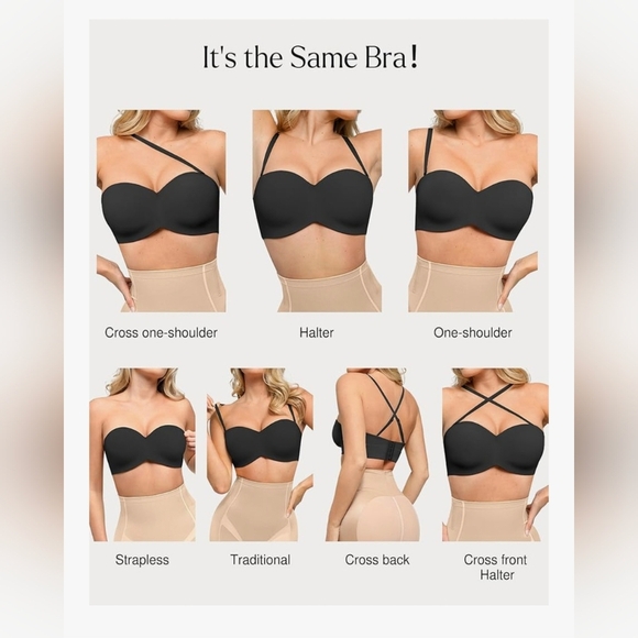 Popilush Strapless Push UP Minimizer Bra #989 - Picture 5 of 11